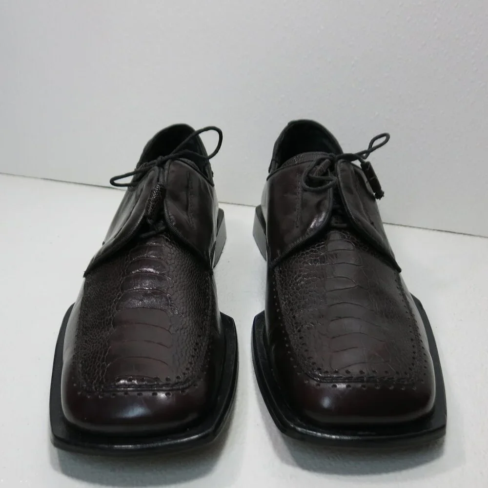 City Slicker Shoes Genuine Ostrich Dress Oxfords Men's Footwear Spain Sz 12 M